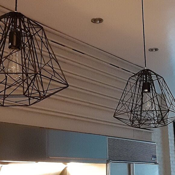 Industrial Chic Iron Light Pendant - like new (1)
